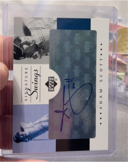 2002 Upper Deck Signature Swings #Adam Scott — front