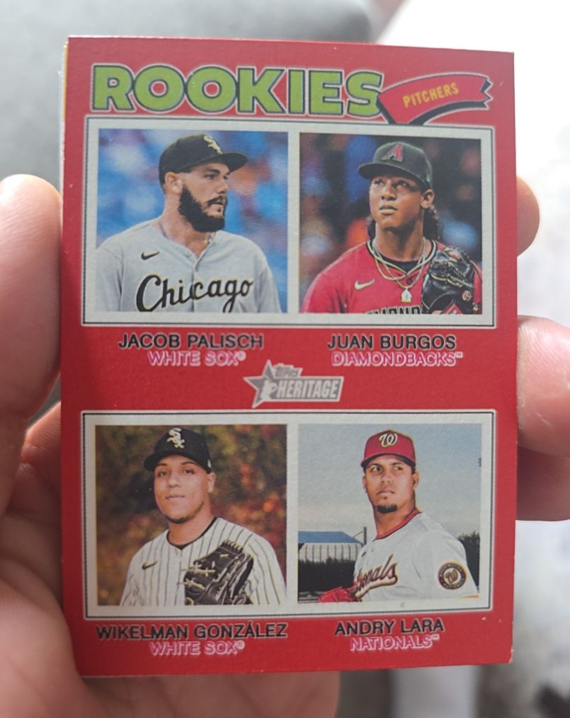 2026 Topps Heritage #378 Jacob Palisch, Juan Burgos, Wikelman Gonzalez, Andry Lara — front