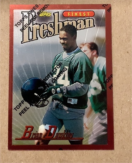 1996 Topps Finest #344 Brian Dawkins — front