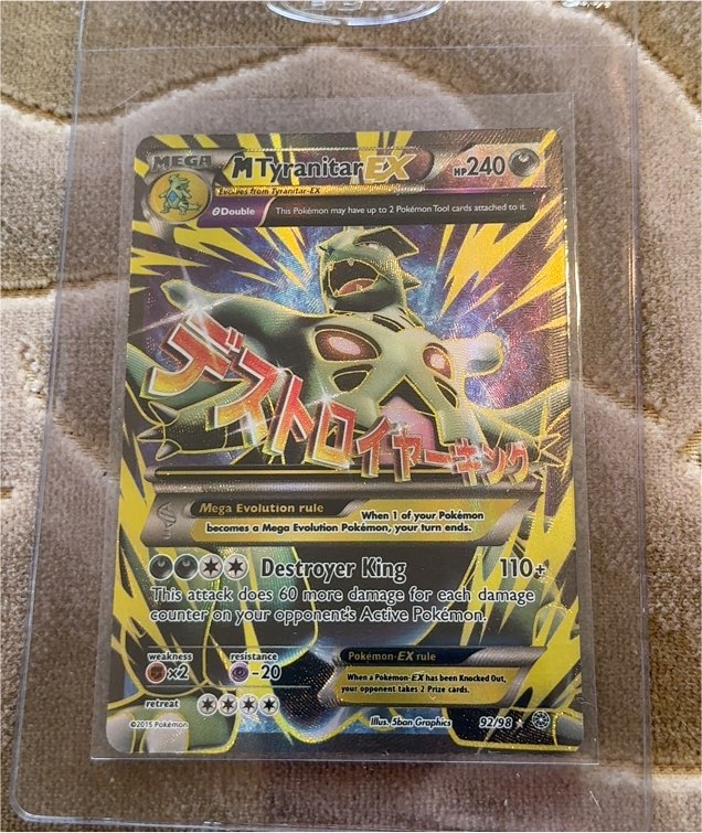 2015 Pokémon TCG Ancient Origins #92 M Tyranitar EX — front