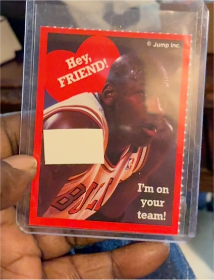 1990 Jump Inc Hey Friend! Valentines Card Michael Jordan — front