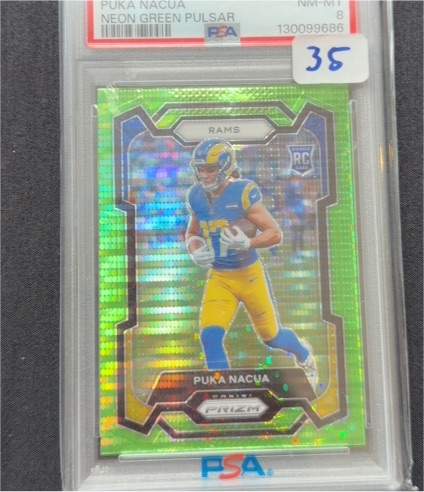 2023 Panini Prizm #357 Puka Nacua Neon Green Pulsar — front