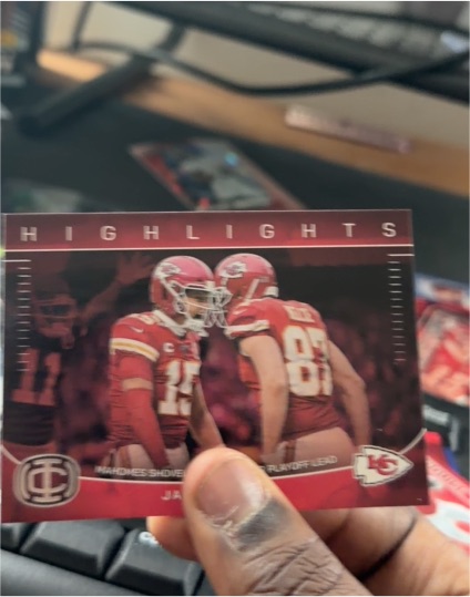 2025 Panini Icon Collection #IC-8 Patrick Mahomes II & Travis Kelce Highlights — front
