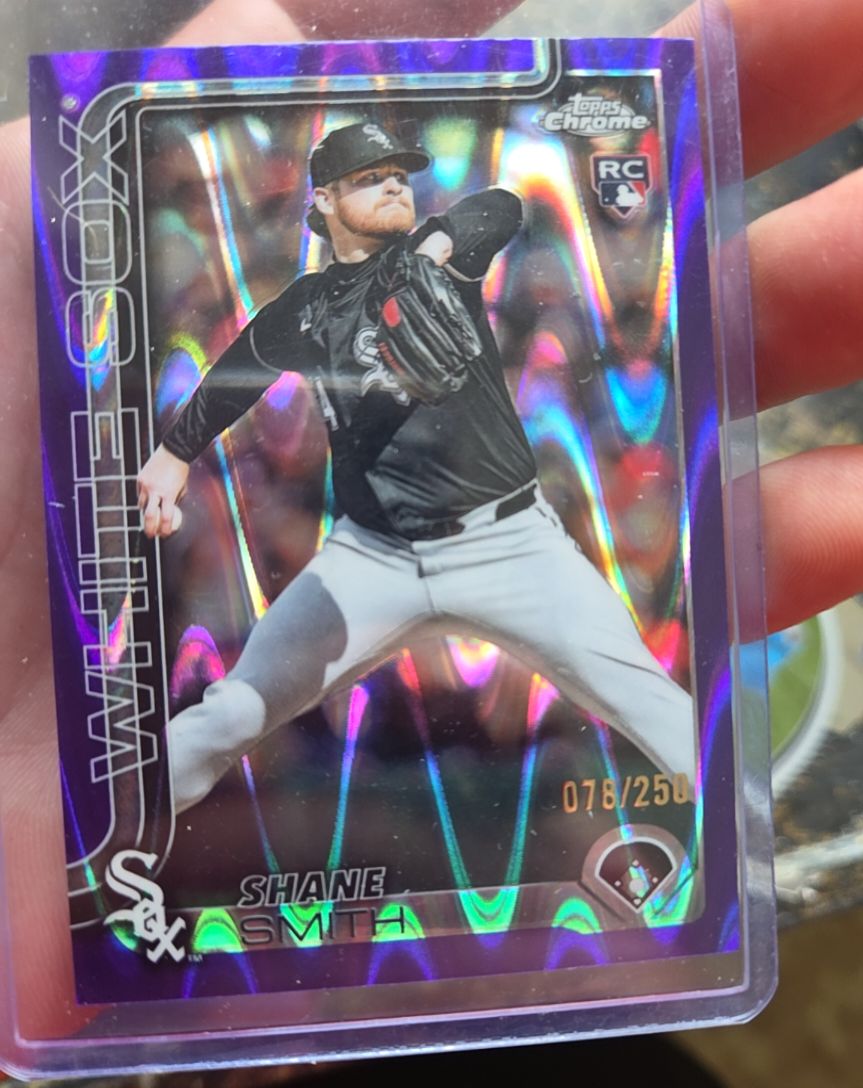 2025 Topps Chrome Update #USC24 Shane Smith Purple RayWave Refractor #/250 — front