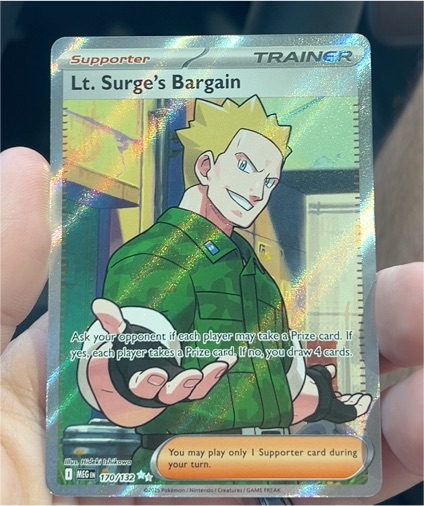 2025 Pokémon ME01 #170 Lt. Surge's Bargain — front