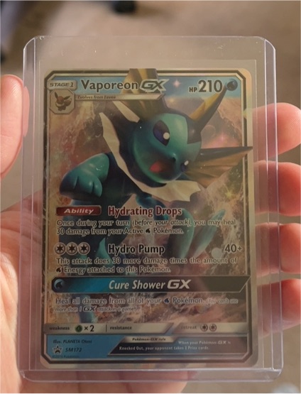 2019 Pokémon SM Black Star Promo #SM172 Vaporeon GX — front
