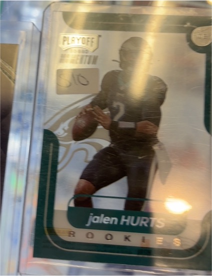 2020 Panini Chronicles Playoff Momentum #M-18 Jalen Hurts — front