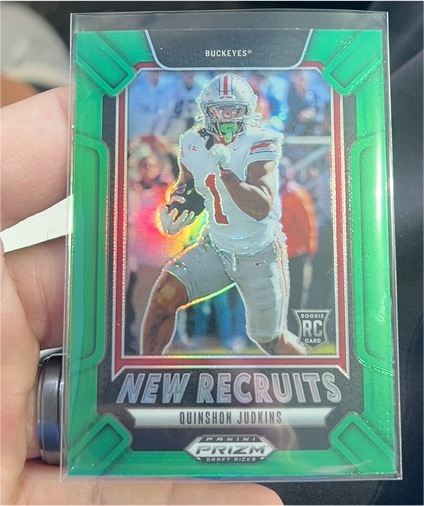 2025 Panini Prizm Draft Picks #19 Quinshon Judkins New Recruits Green Prizm — front