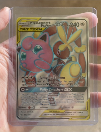 2019 Pokémon Cosmic Eclipse #225 Mega Lopunny & Jigglypuff GX — front