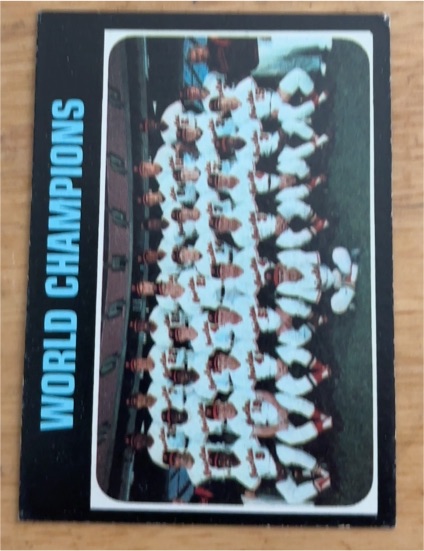 1971 Topps #1 Baltimore Orioles World Champions Team Card — front