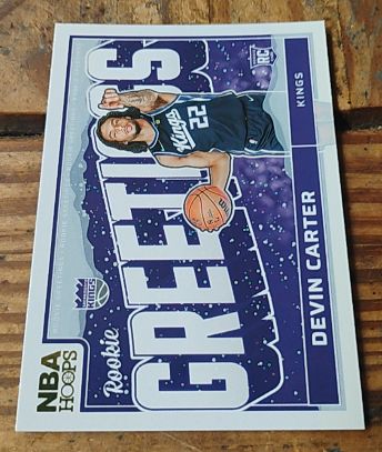 2024-25 Panini NBA Hoops #14 Devin Carter Rookie Greetings — front
