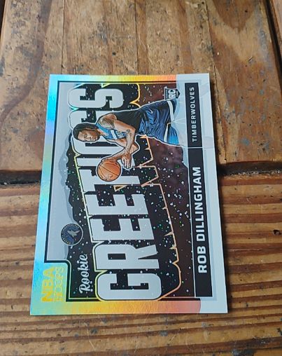 2024-25 Panini NBA Hoops #10 Rob Dillingham Rookie Greetings Holo — front
