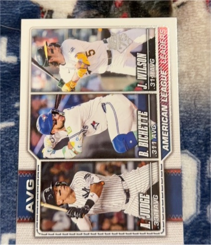 2026 Topps #204 American League Leaders Avg Aaron Judge / Bo Bichette / Jacob Wilson — front