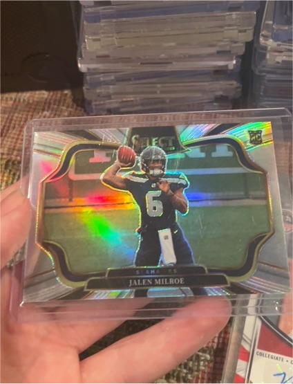 2025 Panini Select #414 Jalen Milroe Silver Prizm Field Level Rookie — front