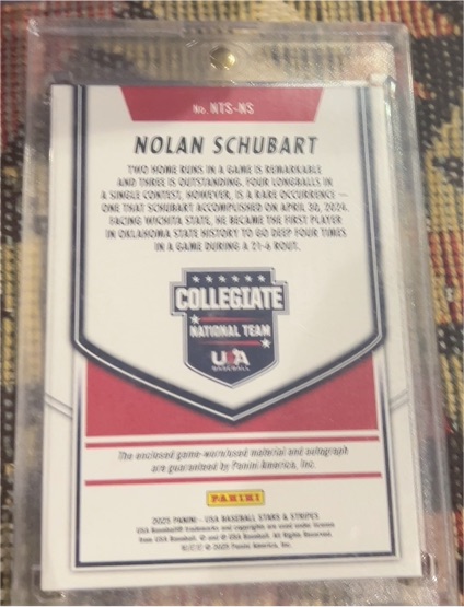 2025 Panini USA Stars & Stripes #NTS-NS Nolan Schubart — front
