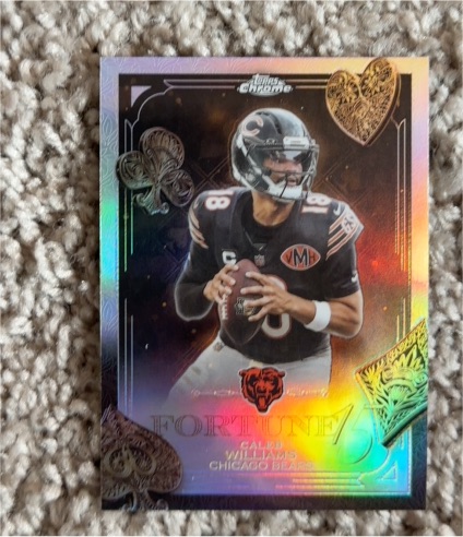 2025 Topps Chrome #F15-16 Caleb Williams Fortune 15 Refractor Chicago Bears — front