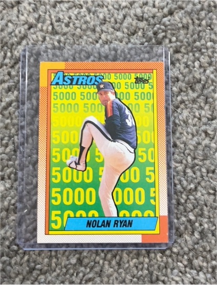 1990 Topps #4 Nolan Ryan Houston Astros 5000 Strikeouts — front