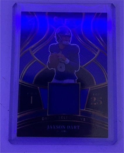 2025 Panini Select #DSM-JDT Jaxson Dart Draft Selections Memorabilia — front