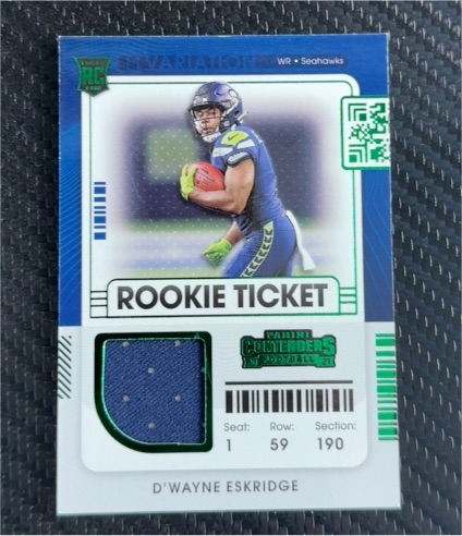 2021 Panini Contenders Rookie Ticket Variation Green #RSV-DWE D'Wayne Eskridge — front