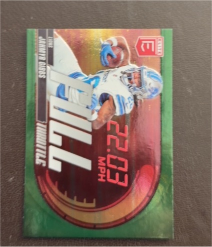 2025 Panini Donruss Elite #3 Jahmyr Gibbs Full Throttle Green — front