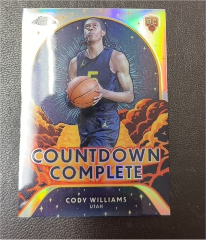 2024-25 Topps Chrome #CC-18 Cody Williams Countdown Complete Refractor Rookie — front