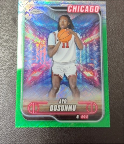 2024-25 Topps Chrome #58 Ayo Dosunmu Green Refractor — front