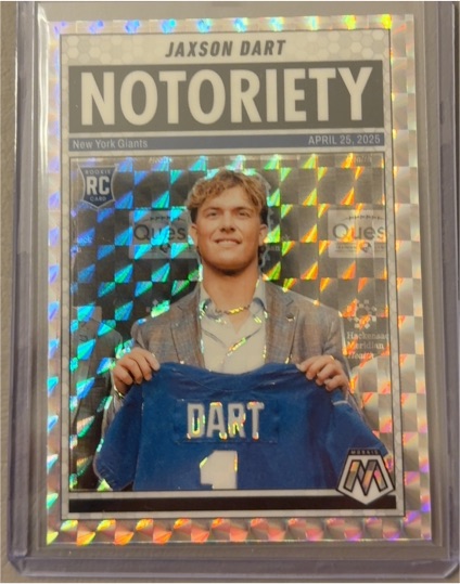 2025 Panini Mosaic #11 Jaxson Dart Notoriety Silver Mosaic — front