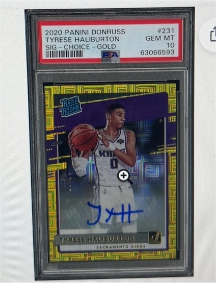 2020 Panini Donruss #231 Tyrese Haliburton Signature Choice Gold — front
