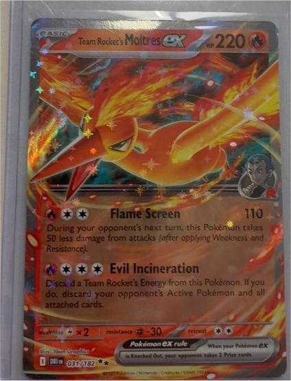 2025 Pokemon Destined Rivals #31 Team Rocket's Moltres ex — front