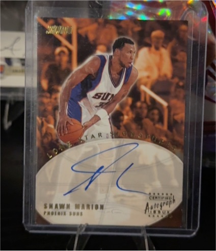 2001-02 Topps Stadium Club Lone Star Signatures #LS-SM Shawn Marion — front