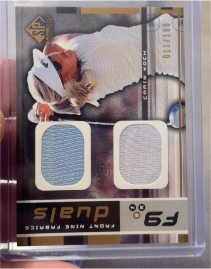 2003 UD SP Game Used Edition Front Nine Fabrics Duals Carin Koch #F9-CK — front
