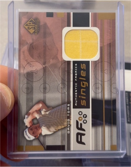 2003 Upper Deck SP Game Used Authentic Fabrics Singles #AF-DT David Toms — front