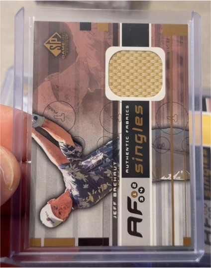 2003 Upper Deck SP Game Used Authentic Fabrics Singles #AF-JB Jeff Brehaut — front