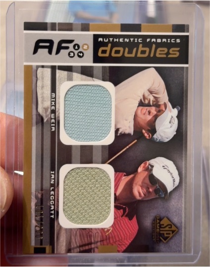 2003 Upper Deck SP Game Used Authentic Fabrics Doubles #AFD-ML/IL Mike Weir Ian Leggatt — front