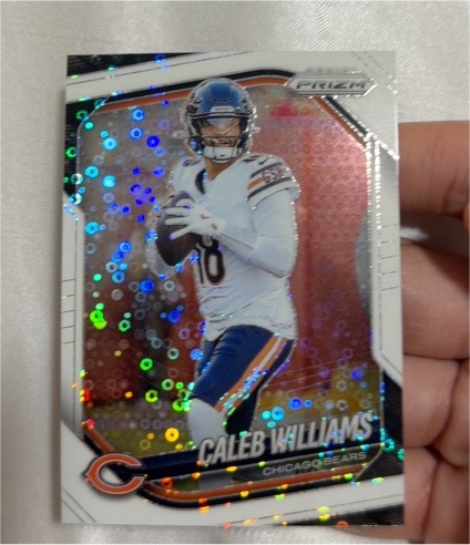 2025 Panini Prizm #124 Caleb Williams White Disco Prizm Chicago Bears — front