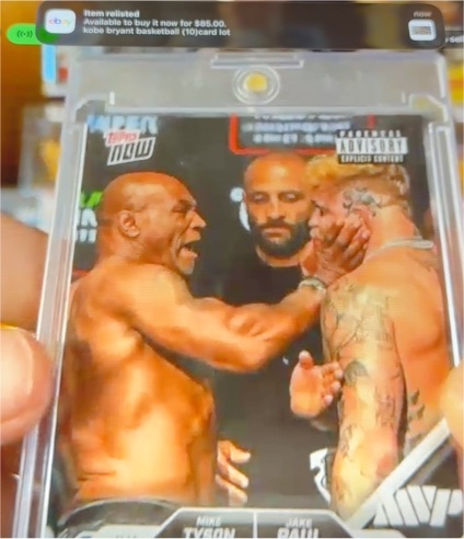 2024 Topps Now #3 Mike Tyson Jake Paul Weigh In Slap — front