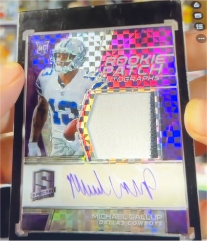2018 Panini Spectra #231 Michael Gallup Rookie Patch Autographs — front
