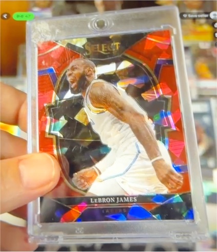 2023-24 Panini Select #66 LeBron James Red Cracked Ice Prizm Concourse — front