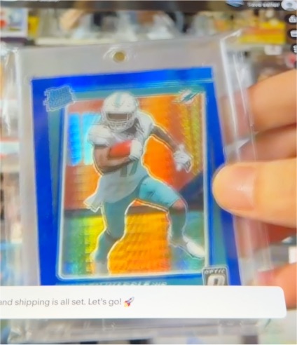 2021 Panini Donruss Optic #RC Jaylen Waddle Blue Scope Prizm — front