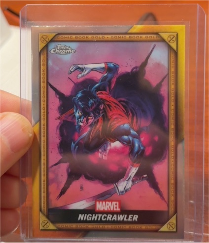 2025 Topps Chrome Deadpool #CB-30 Nightcrawler Comic Book Gold — front