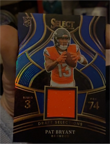 2025 Panini Select #DSM-PBT Pat Bryant Draft Selections Memorabilia Blue Prizm — front