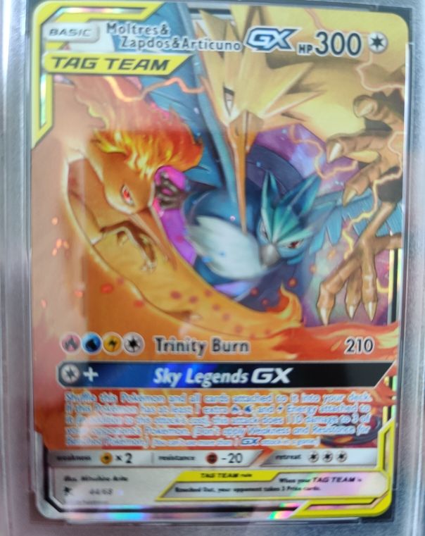 2019 Pokémon Sun & Moon Hidden Fates #44 Moltres & Zapdos & Articuno GX — front