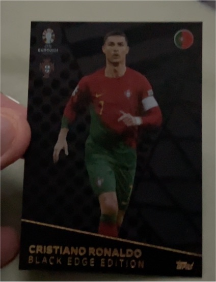2024 Topps Match Attax UEFA EURO #BE7 Cristiano Ronaldo Black Edge Edition — front