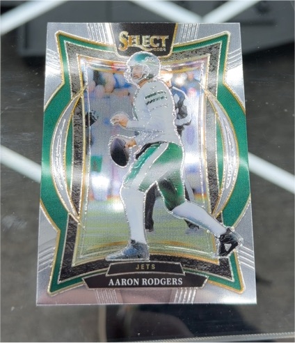 2024 Panini Select #40 Aaron Rodgers Concourse Silver Prizm Die-Cut — front