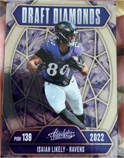 2022 Panini Absolute Draft Diamonds #DD-ILY Isaiah Likely — front