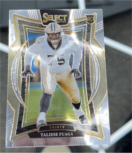 2024 Panini Select #56 Taliese Fuaga Silver Prizm Die Cut — front