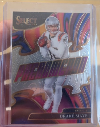2025 Panini Select #19 Drake Maye Phenomenon Silver Prizm — front
