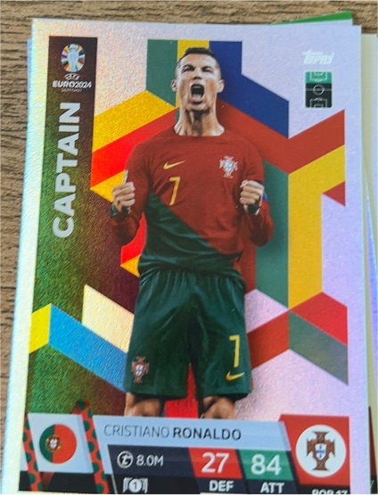 2024 Topps UEFA Euro Match Attax #POR17 Cristiano Ronaldo Captain — front