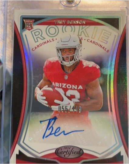 2024 Panini Certified #RS-TBN Trey Benson Rookie Signature Auto /149 — front