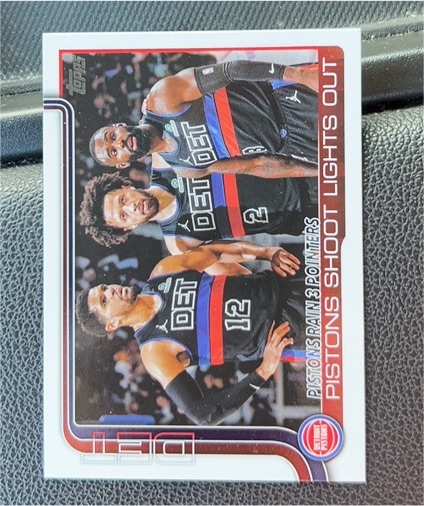 2025-26 Topps #279 Pistons Rain 3 Pointers: Pistons Shoot Lights Out — front